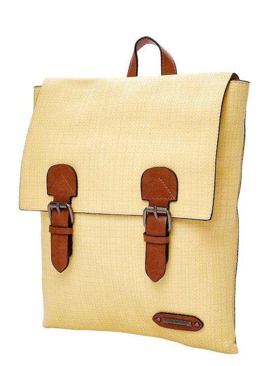 Bag to Bag Hs-13542 Γυναικεία Τσάντα Πλάτης Κίτρινη