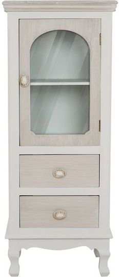 Floor Living Room Display Cabinet with Glass Grey 40.5x30x100cm
