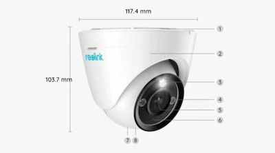 Reolink Rlc-1224a v2 IP Surveillance Camera Wi-Fi 4K Waterproof with Two-Way Communication and Flash 4mm