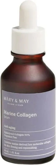 Mary & May Marine Collagen Moisturizing & Anti-aging Serum Face with Hyaluronic Acid & Collagen for Radiance & Firming 30ml