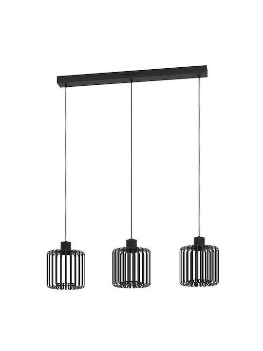 Eglo Pendant Light Black Rail 90x20x110cm