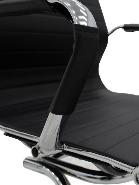 Chair Visitor Valter with Arms in Black Color 55.5x52x95.5cm 1pcs