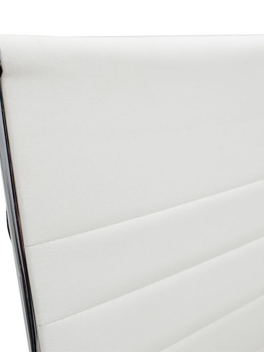 Chair Visitor Valter with Arms in White Color 55.5x52x95.5cm 1pcs