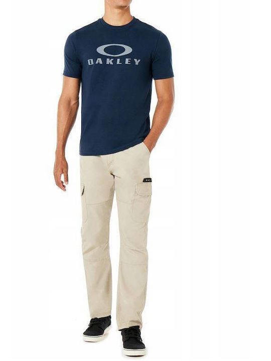 Oakley Bark Herren Sportliches Kurzarmshirt Navy Blue