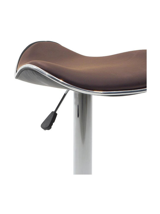 Stool Bar with Adjustable Height Brown Chromium 45x44x87cm