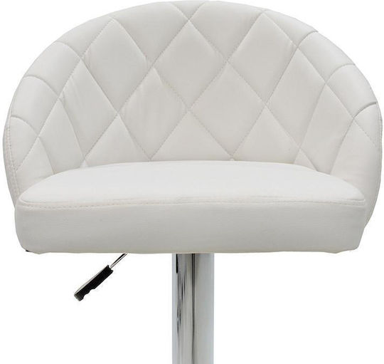Taburet Bar Balina Cu Spătar și Înălțime Reglabilă Alb 52x53x109cm