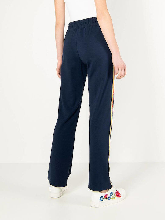 Tommy Hilfiger Women's Fabric Trousers Flare Navy Blue