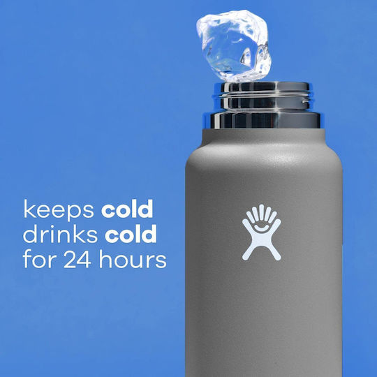 Hydro Flask Hydro Flask Wide Mouth Μπουκάλι Θερμός Ανοξείδωτο BPA Free 1lt Stone
