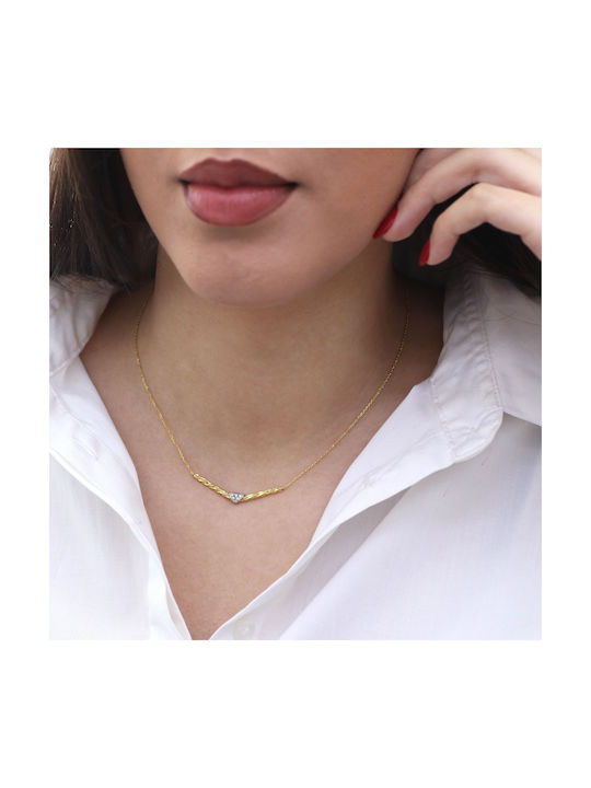 Necklace from Gold 14K with Zircon