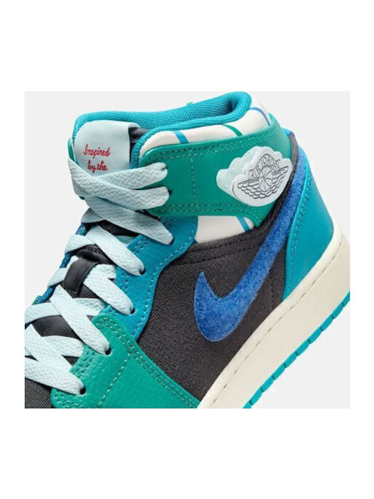 Retro Kids Sneakers High Green