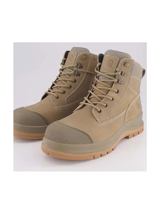 Carhartt Detroit Αδιάβροχο Μποτάκι Ασφαλείας Μπεζ S3