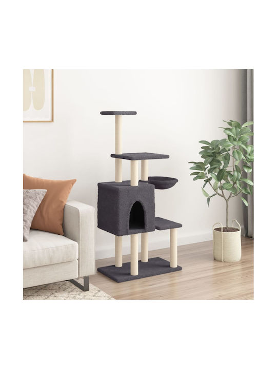 vidaXL Scratching Post Cat Trees Gray 3 levels 71.5x50x131cm