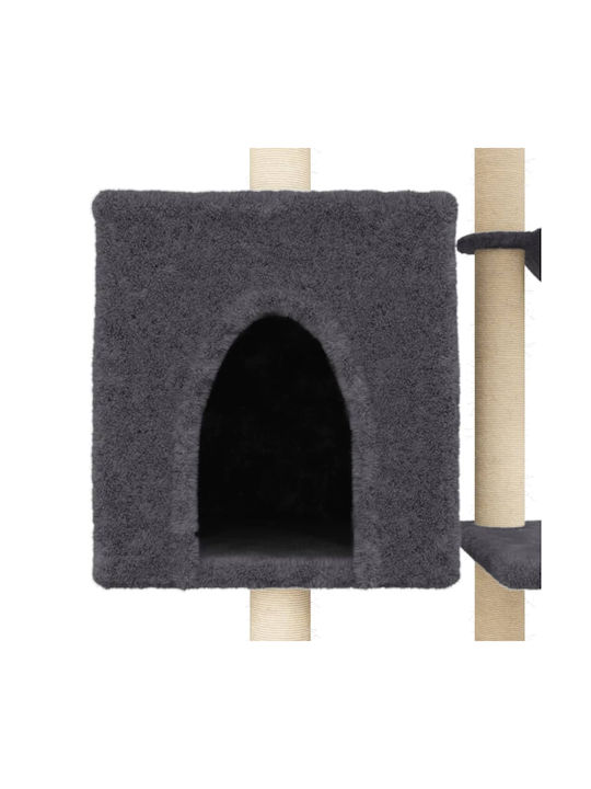 vidaXL Scratching Post Cat Trees Gray 3 levels 71.5x50x131cm