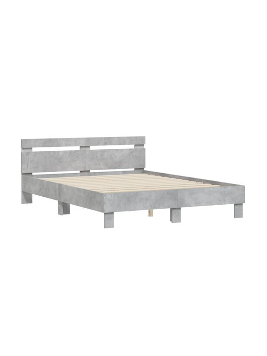 Bett Doppelbett Holz Grey Concrete mit Latten für Matratze 140x190cm