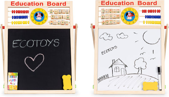 Ecotoys Tablă cu marker / Tablă neagră Față și spate 44cm