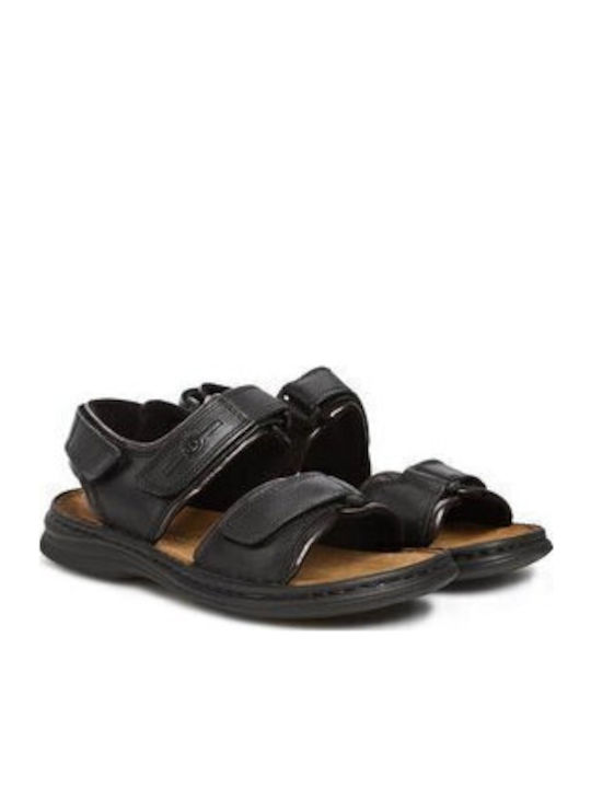 Leder Herrensandalen in Schwarz Farbe