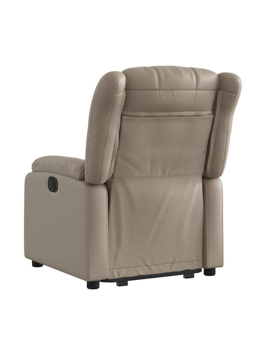 Relax Armchair with Footstool from Leatherette Beige 78x92x98cm