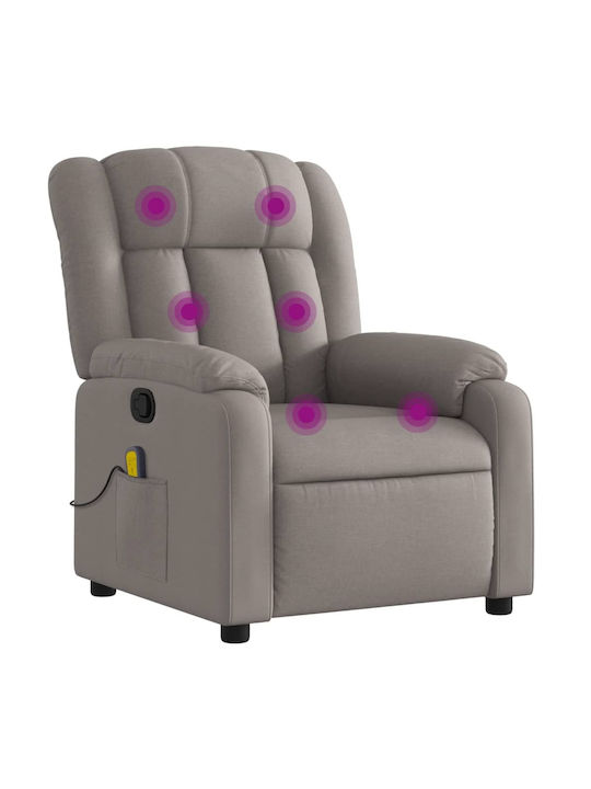 Fotoliu Relax Masaj cu Puf Taupe 78x92x98cm