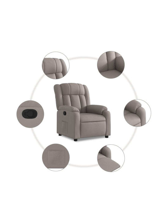 Fotoliu Relax Masaj cu Puf Taupe 78x92x98cm
