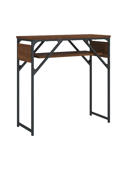 Конзолна маса от Дърво & Метал Кафяв Д75xШ30xВ75cm