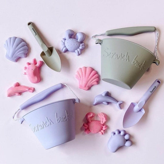 Scrunch Beach Bucket made of Silicone Red 13cm