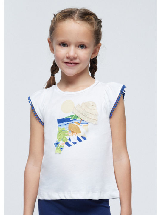 Mayoral Kids Blouse Short Sleeve white-blue