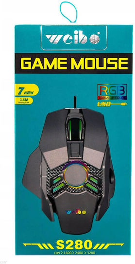 Weibo S280 RGB Gaming Mouse 3200 DPI Silver