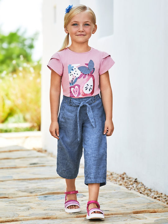 Mayoral Kids Linen Trousers Blue