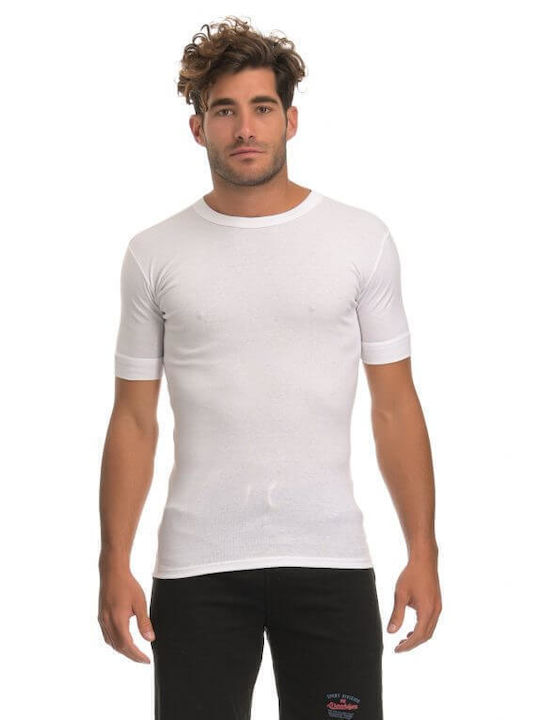 Underwears Men's Undershirts Short-sleeved in White Color 2Pack