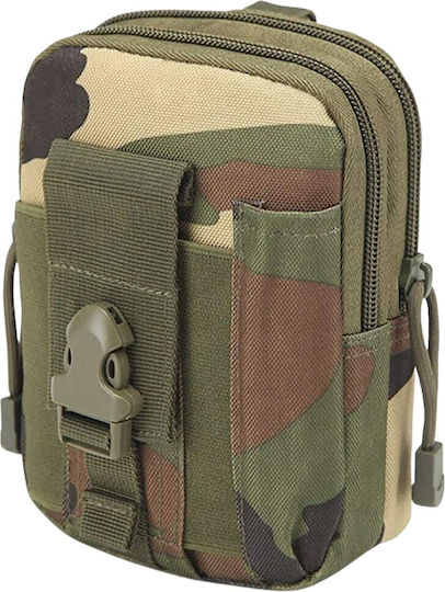 Military Pouch Waist made of Polyester Woodland 1lt