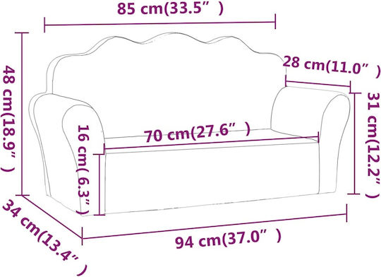 Canapea Gri 94x34x48 cm
