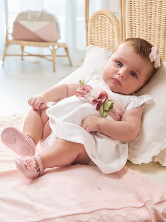 Girls Dress Short Sleeve Cream