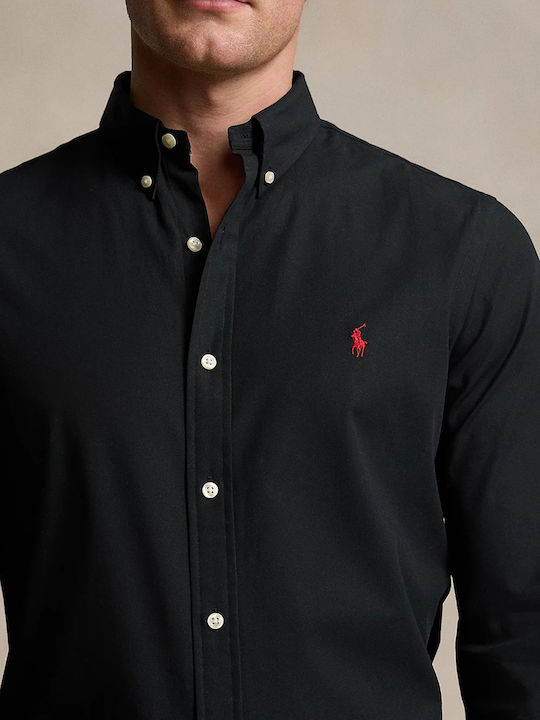 Long-sleeved Cotton Shirt Black