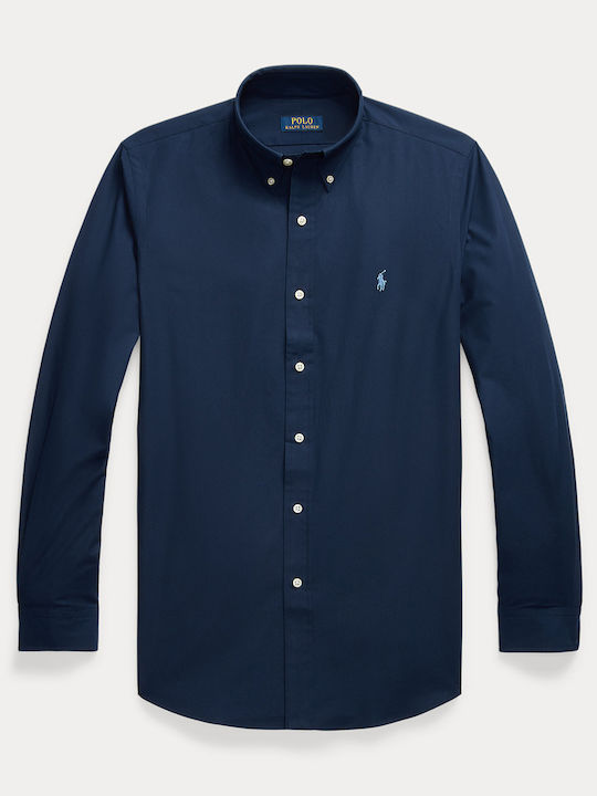 Long-sleeved Cotton Shirt NavyBlue