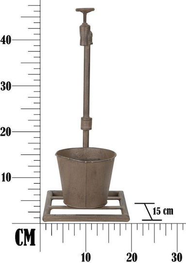 Mauro F Planter Metal Bronze with Stand 19x19x48cm.