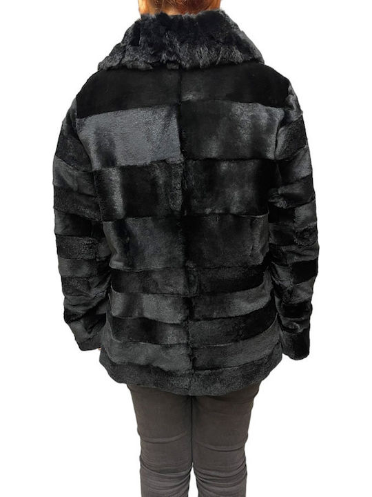 Frauen Pelz Black