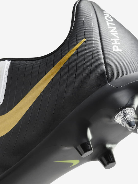 Nike Phantom GX 2 Academy Football Shoes with Cleats White / Metallic Gold Coin / Black
