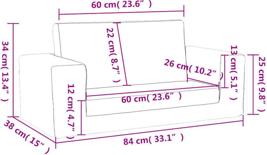 Παιδικό Καναπεδάκι Μπλε 84x38x34εκ.