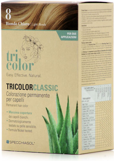 Specchiasol Tricolor Hair Dye no Ammonia 8/0 Light Blonde