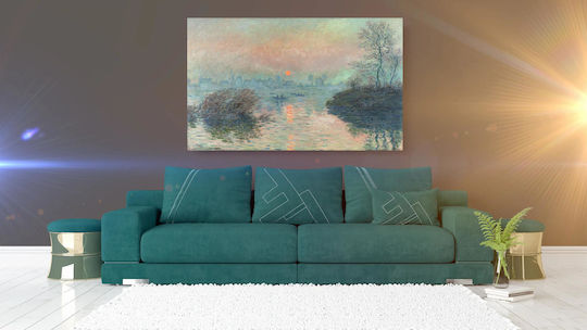 Sun Setting On The Seine At Lavacourt (1880) Claude Monet 1 Картина Платнен 150x100см