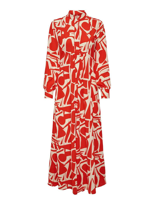 Life Maxi Σεμιζιέ Φόρεμα Flame Scar Red
