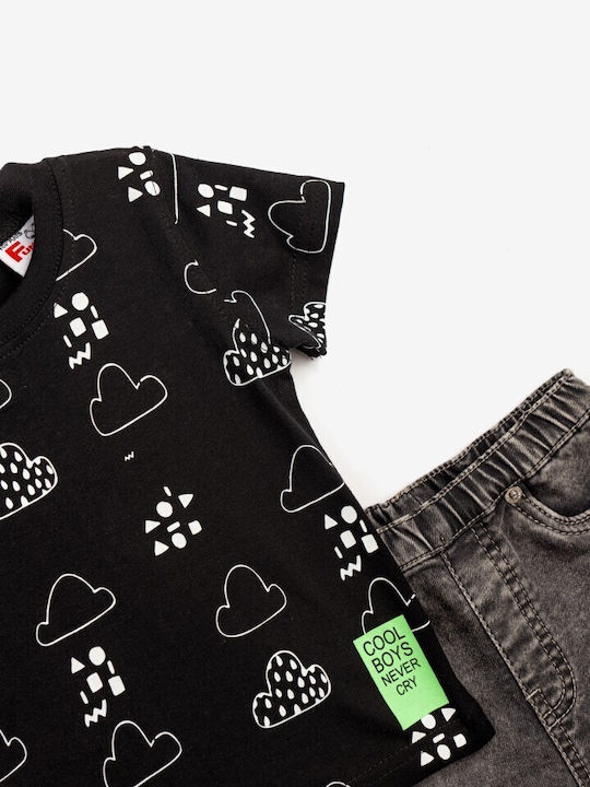 Funky Kids' Set with Shorts Summer 2pcs Black