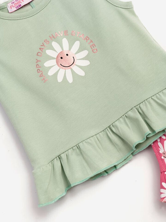 Funky Kinder Set mit Shorts Sommer 2Stück Natural/green