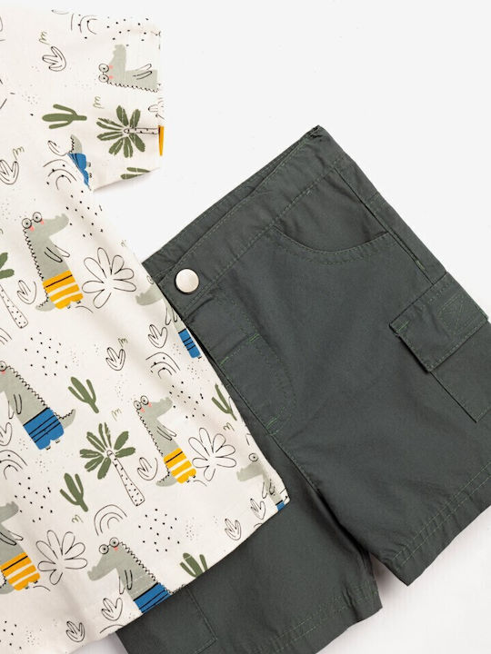 Funky Kinderbekleidungssets mit Shorts Ecru 2 Stück
