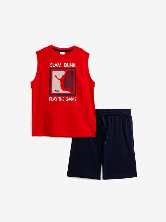 Funky Kids Set with Shorts Summer 2pcs Red