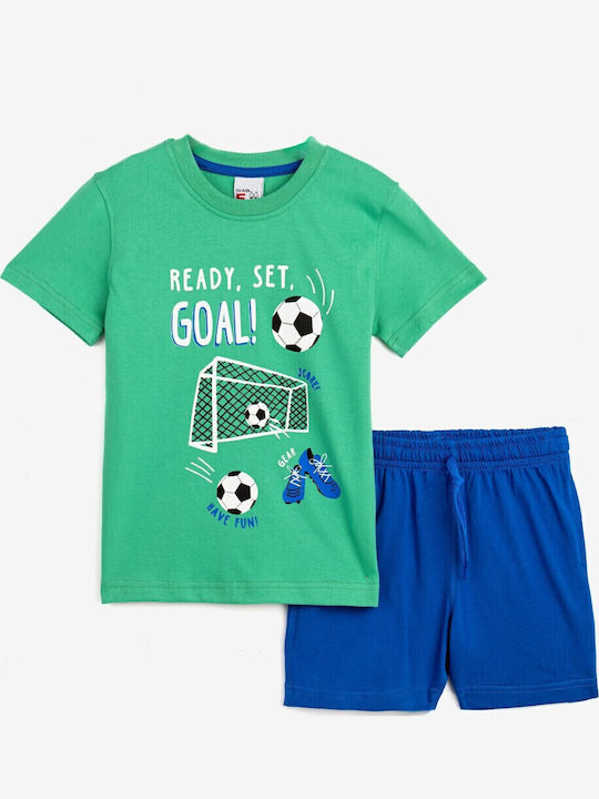 Funky Kids Set with Green Shorts 2 Pieces