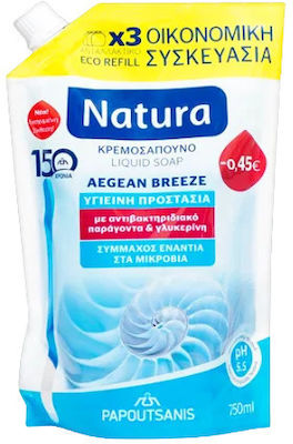 Papoutsanis Natura Aegean Breeze Cream Soap Refill 750ml