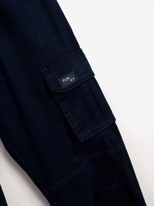 Funky Kids' Cargo Fabric Pants Blue