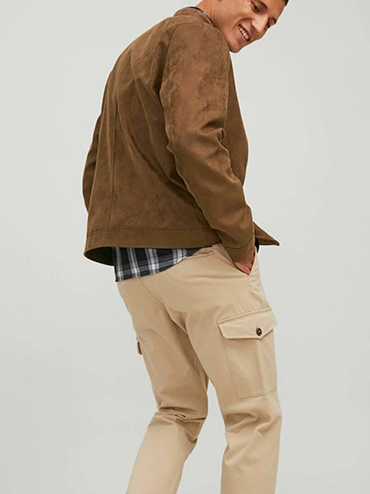 Jacke aus Kunstleder Cognac