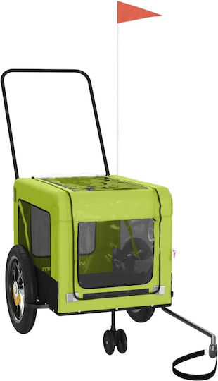 vidaXL Remorcă bicicletă pentru transport câine până la 45kg Verde M135xL73.5xA68.5cm.